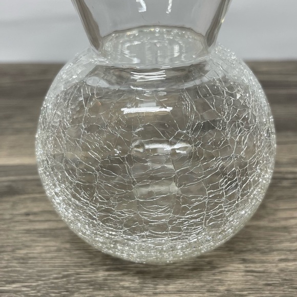 Shannon Crystal Godinger Crackle Glass Bud Vase Clear Vintage Decor - Picture 6 of 7